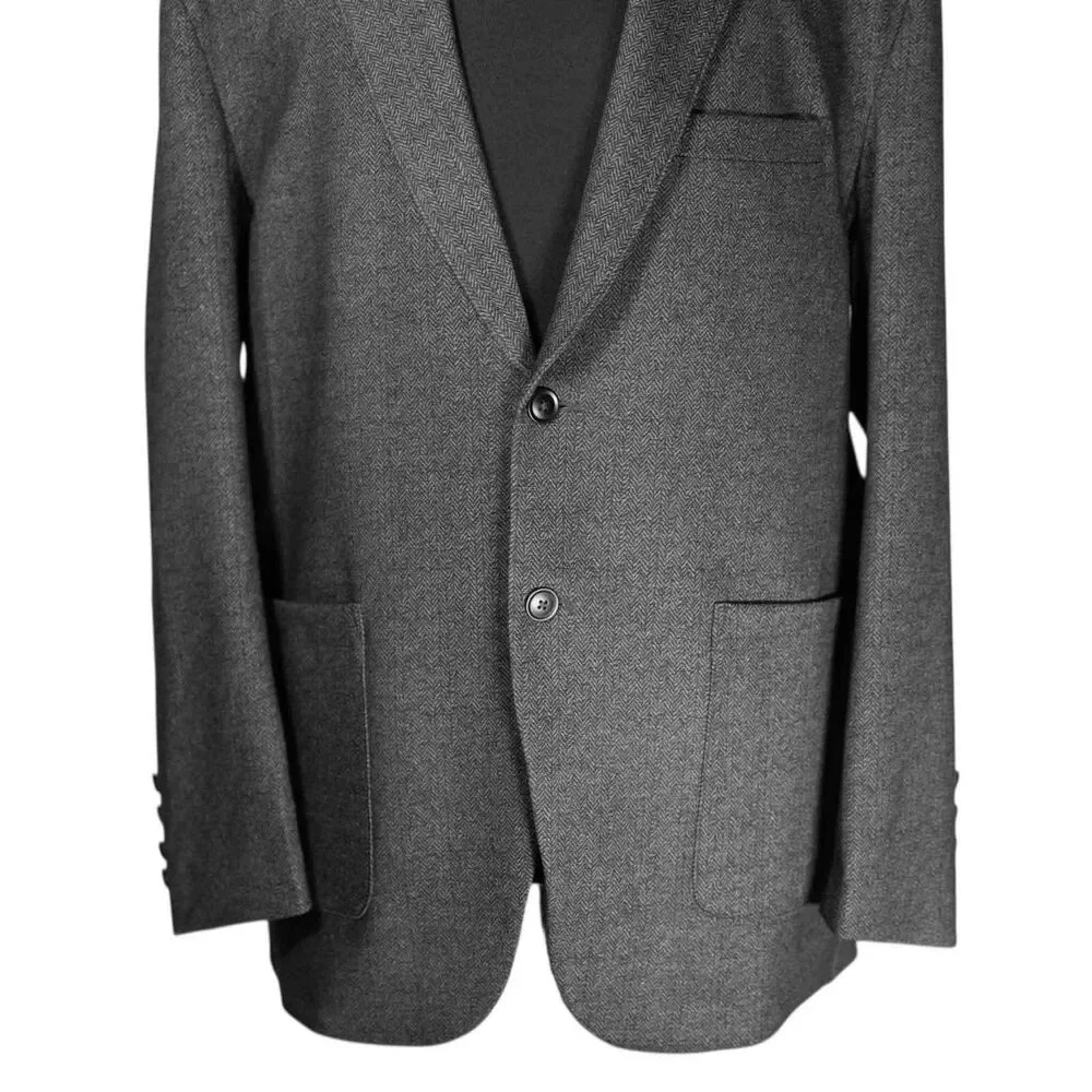 Jos A Bank Reserve Mens XL Gray Stretch Tailored Fit Blazer Jacket Lined 46R